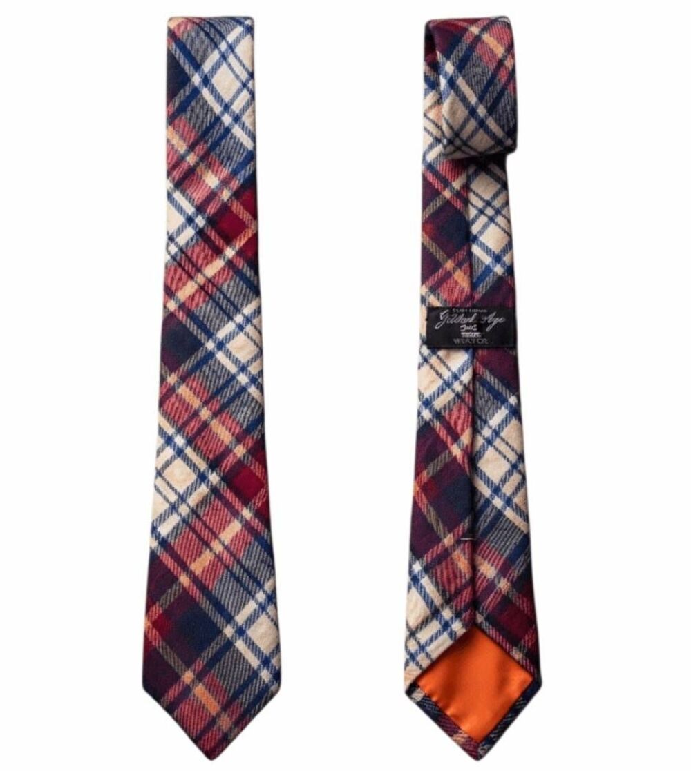 GILDED AGE Men's Plaid Neck Tie 100% Cotton